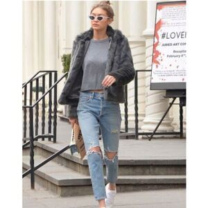 AGOLDE Jamie High Rise Classic Distressed Straight Leg Jeans in Dakota Wash